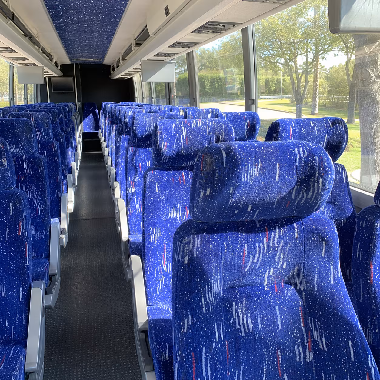 new haven 56 passenger charter bus inside